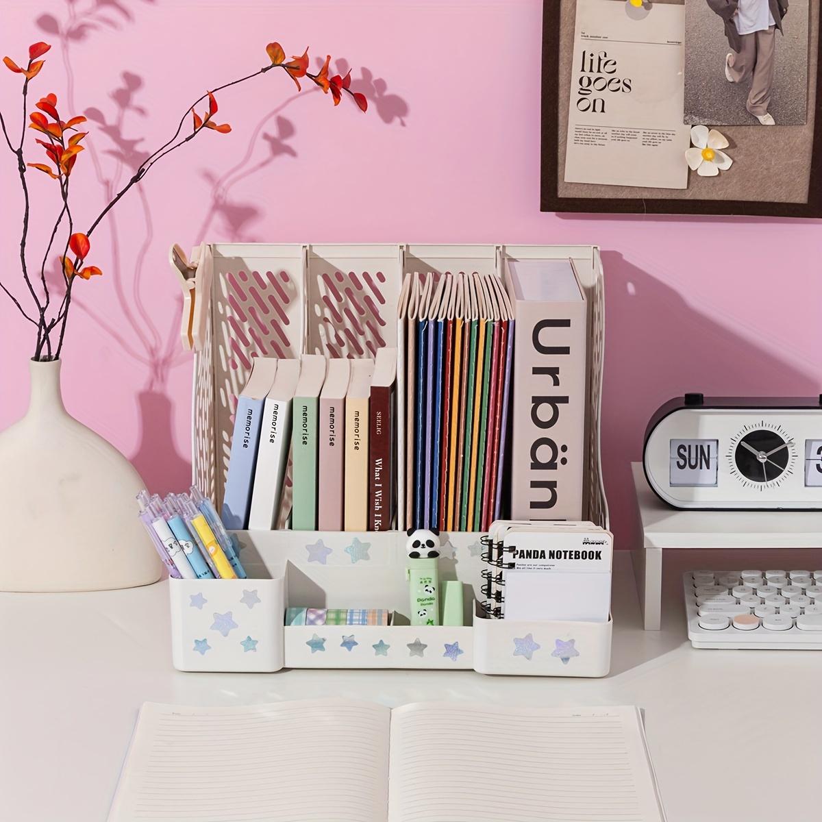 Sturdy Desktop Book Stand File Organizer - Multi-Functional Office Storage Rack with 4 Compartments Easy Assembly Utility 3350₽