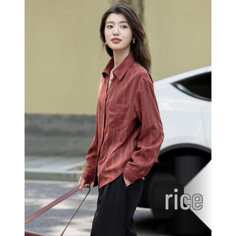 Demana Women's Striped V-Neck Button-Front Shirt