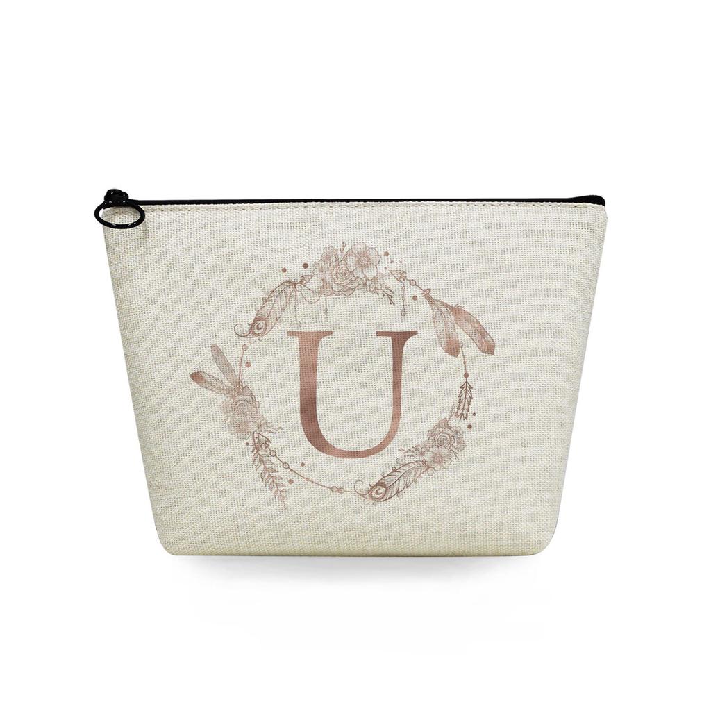 Women Circular letter Print Cosmetic Bag Toiletries Organize Travel Storage Case 6751 KTB
