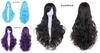 Pumpkin Parade Wig Set Long Curly Wavy Hair Full Stand Included Royal Purple 3-piece