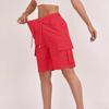 Women's Casual Cargo Shorts with Elastic Drawstring Waist and Side Pockets In Multiple Colors