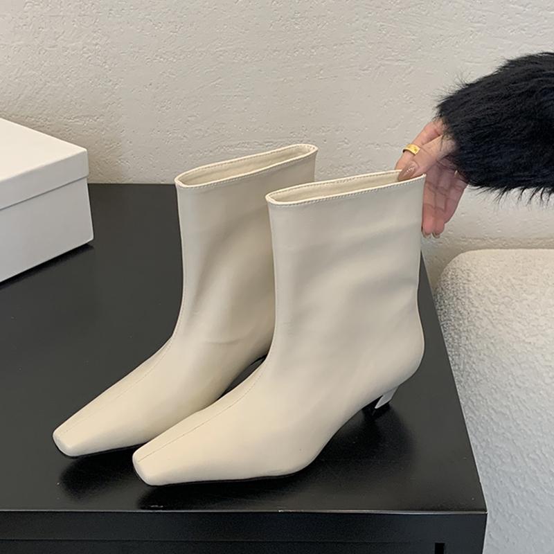 Fashion SUOJIALUN 2024 New Brand Women Ankle Boots Fashion Square Low Heel Slip On Ladies Elegant Short Boots Outdoor Dress Chelsea Boot