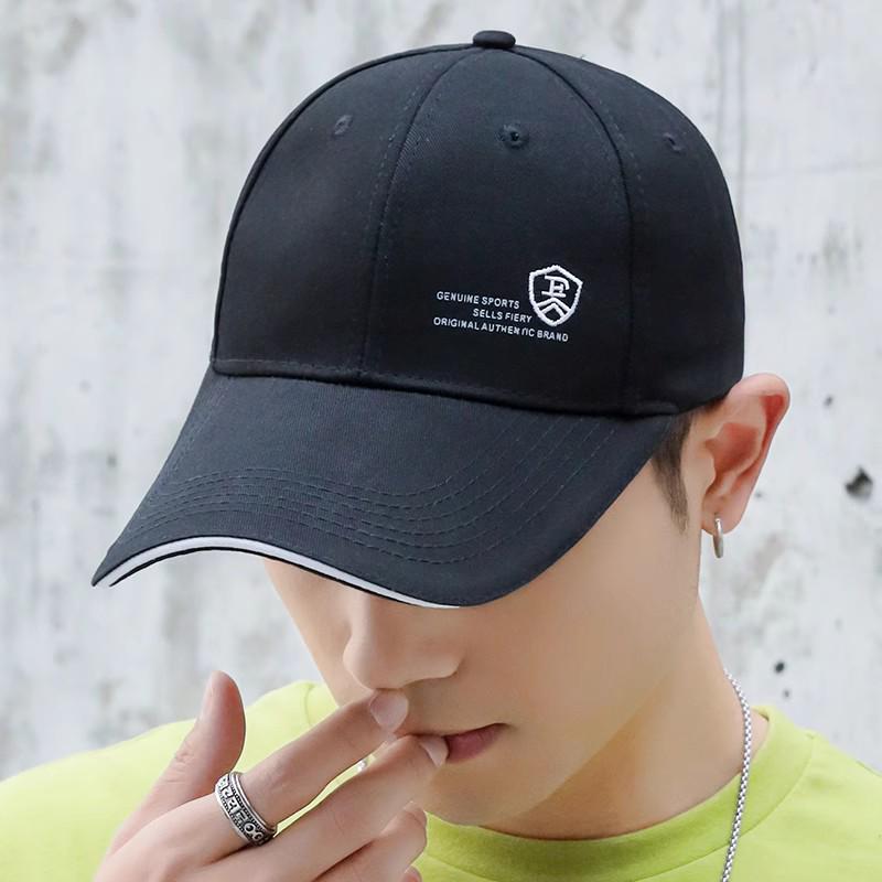 

Мужская дышащая летняя бейсболка - корейский стиль «утиный нос» для спорта и повседневной носки Adjustable (54-60cm) чёрный