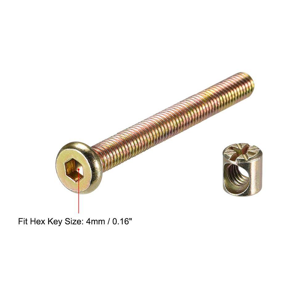 10Pcs 40-100mm M6 Furniture Bolts  for Bed Frame Chair Cabinet Furniture Assembly