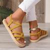 Summer New Imitation Grass Woven Travel Women's Flat Heel Sandals, Wearing Linen Soled Sandals Outside, Women's Beach Slope Heel Slippers