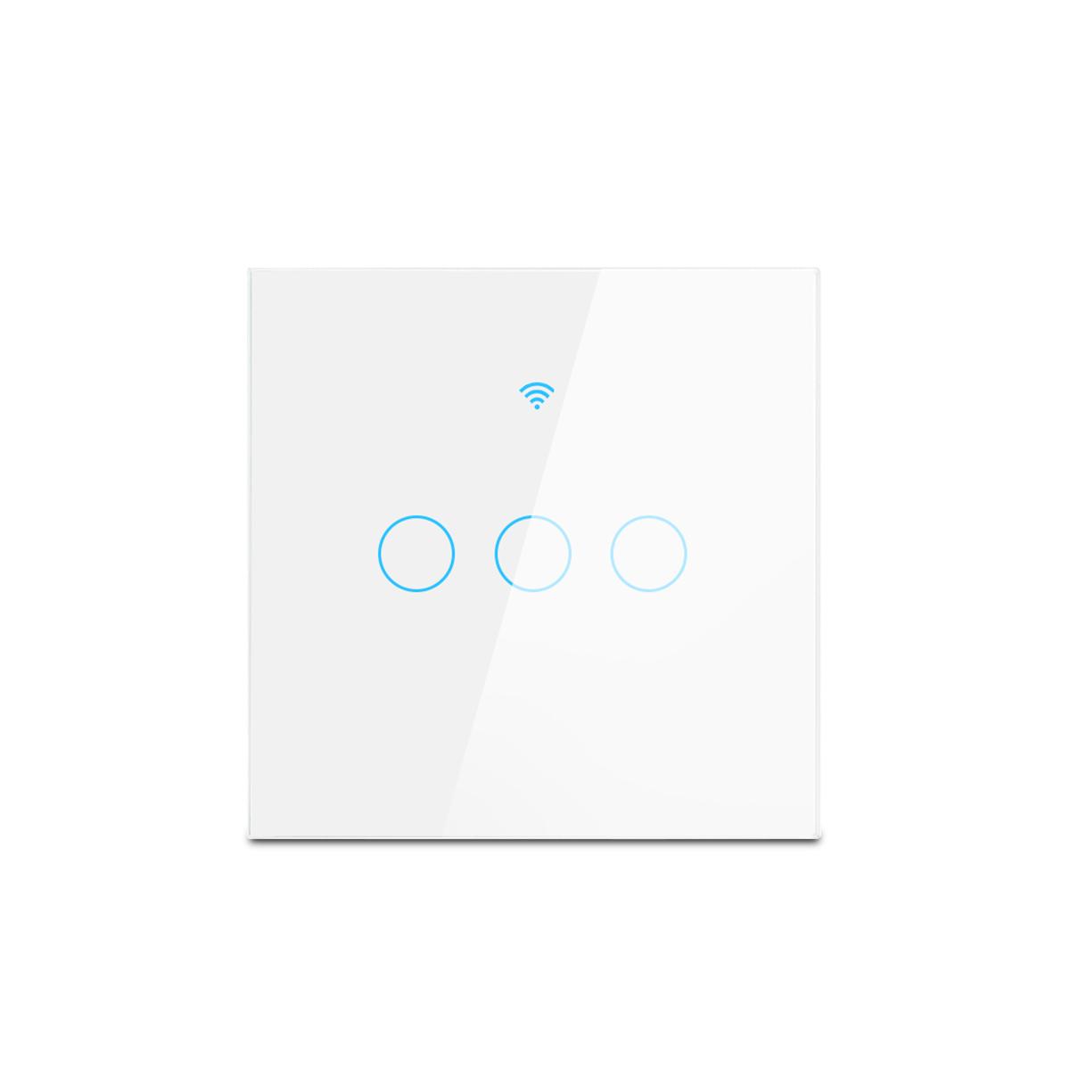 

Tuya Smart Life WiFi LED Light Switch App 433RF Alexa Voice Remote Control Touch Switch Compatible Neutral Wire\NO Neutral Wire 3-Gang