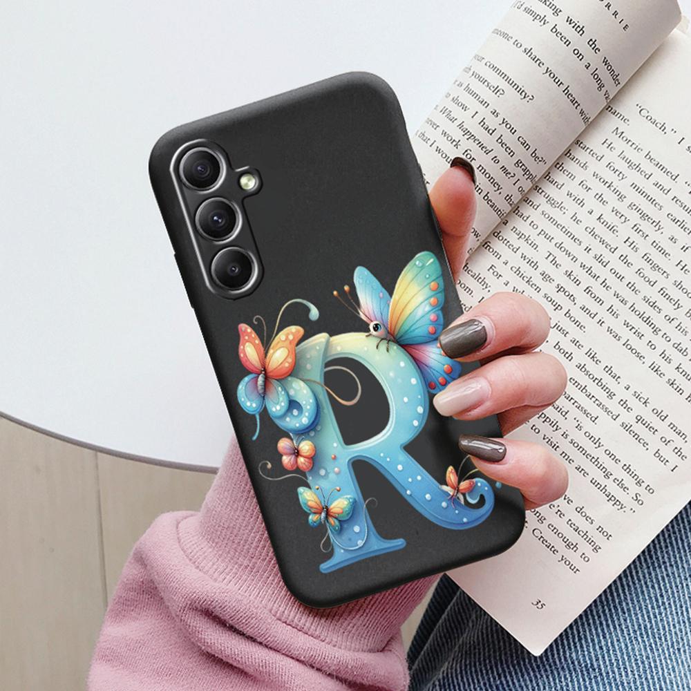 Phone Case For Samsung Galaxy A15 A25 A35 A55 A13 Colorful Letter Love Flower Butterfly Women INS Shell Fundas Bumper Soft Cover