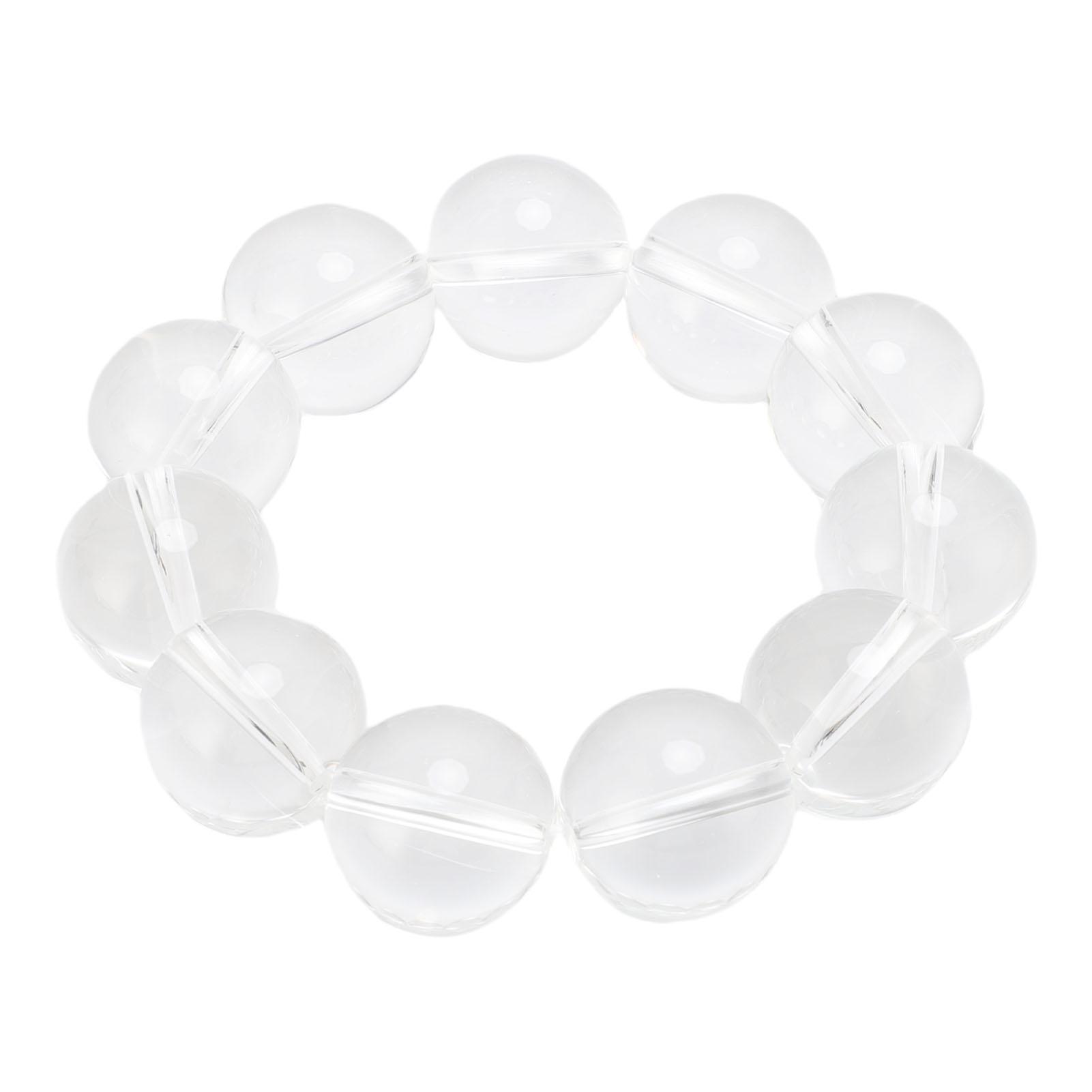 Bracelet en Cristal Pierre Gemme Naturelle Perle 20mm Ornement Décoration de Maison pour Méditation Yoga Transparent white