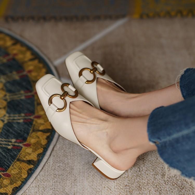 Fashion Summer Fashion Modern Slippers Outside Slides 2024 New Women Sandals Flats Square Heel Women Shoes Chunky Heel Women Mules