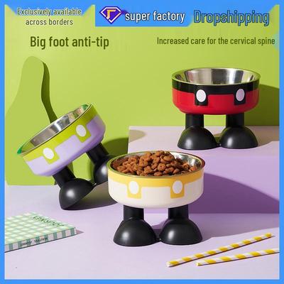 Nerezová miska pro domácí mazlíčky proti převrhnutí - Protiskluzová, Velký objem, Ochrana krku pro psy a kočky