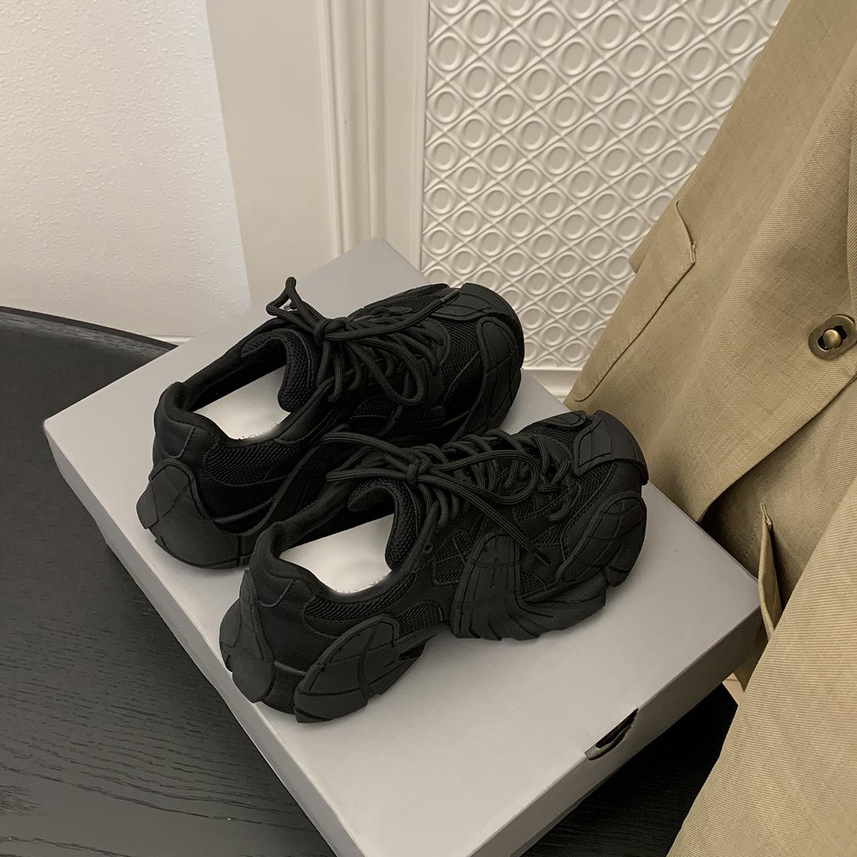 

Новые осенне-зимние кроссовки-папы «Осьминог» с увеличением высоты на 6 см и толстой подошвой для женщин 35 чёрный