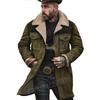 Men's 2026 Autumn/Winter Suede Patchwork Jacket with Multi-Pocket Zipper