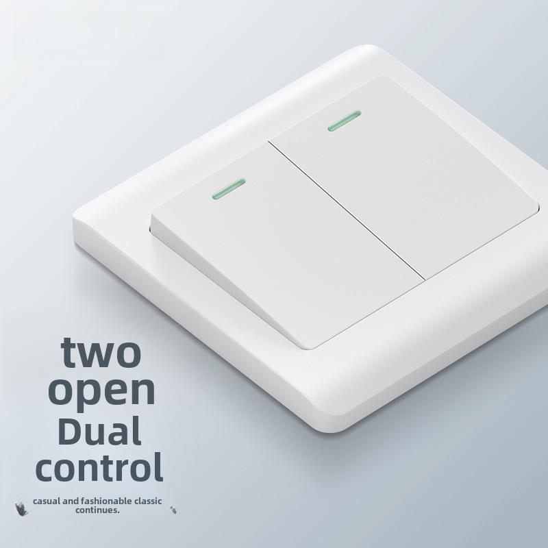 Panou priză comutator simplu/dublu ascuns tip 86 cu comutator electric intermediar și priză cu cinci găuri