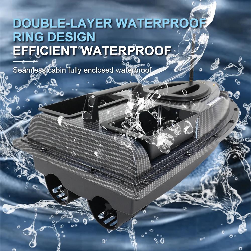 Remote Control Bait Boat V700/V900 GPS 40 Fishing Points 500 M Remote Control 2 Hoppers with Weight of 1.5KG Automatic Return Night Fishing Boats