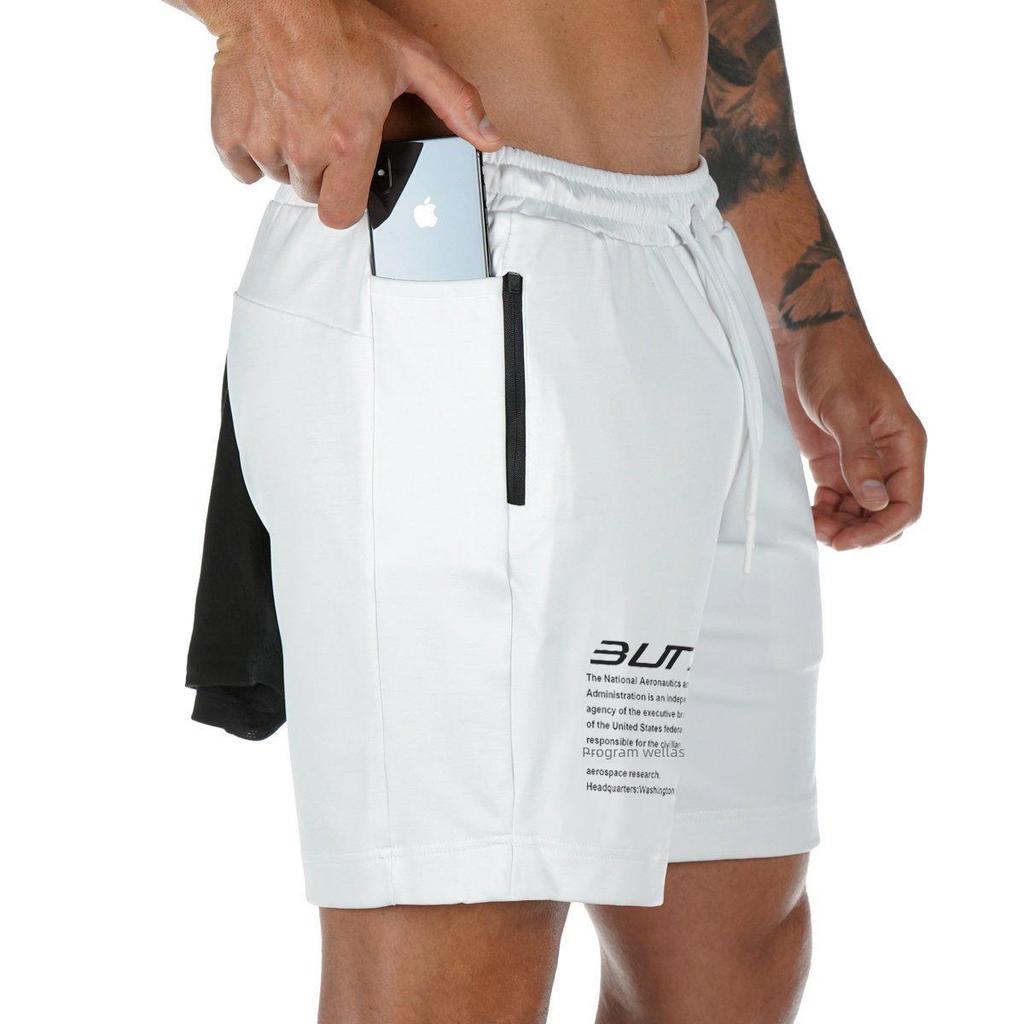 Pantaloni scurți de alergare și fitness respirabili, cu croială slim fit, la modă, de la Muscle Brothers