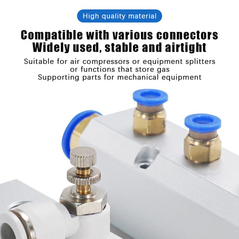 §Pneumatic Air Source Distributor 1/4" 1/2"bsp Gas Multiple Line Exhaust Aluminum Multi Connector Manifold Socket AL-2/3/4/5/6