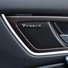 Metallische Tesla Lautsprecher Emblem Aufkleber T Logo Decals Auto Audio Panel Dekor für Tesla Model 3/Y/S/X Innenraum Zubehör