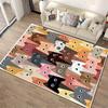 Cute Multicolor Cartoon Cat Pattern Decorative Carpet for1Room Bedroom Suitable for use as an anti-slip1 for1room and bedroom sofas