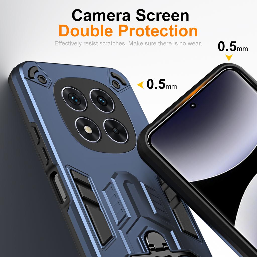 Phone Case for Xiaomi Poco X7 5G/Redmi Note 14 Pro 5G/4G Ring Holder Kickstand PC+TPU Shockproof Cover