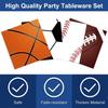 In-Stock Mixed Sports Party Decorations: Football, Basketball, Rugby Paper Plates & Tablecloths