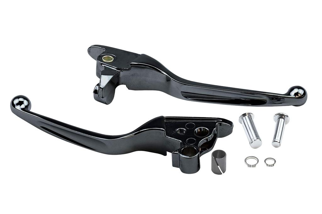 Kijima Motorcycle Parts Slim Lever Aluminum Die Cast Black for Harley Touring Models ('08-'16) HD-04353