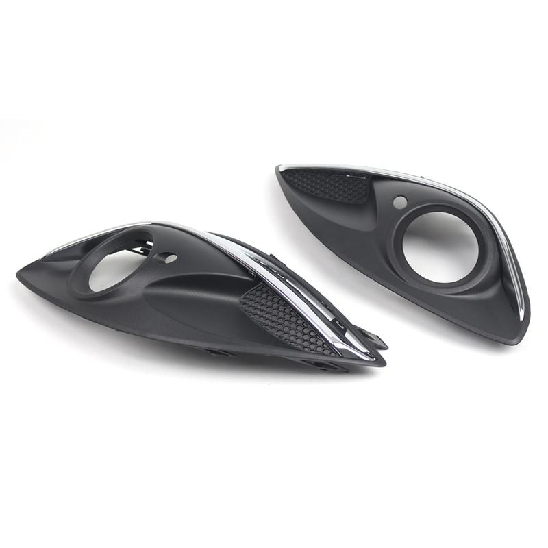 Car Fog Lamp Frame Black Front Bumper Grill High Universality Compatibility Practical Application Car Modification