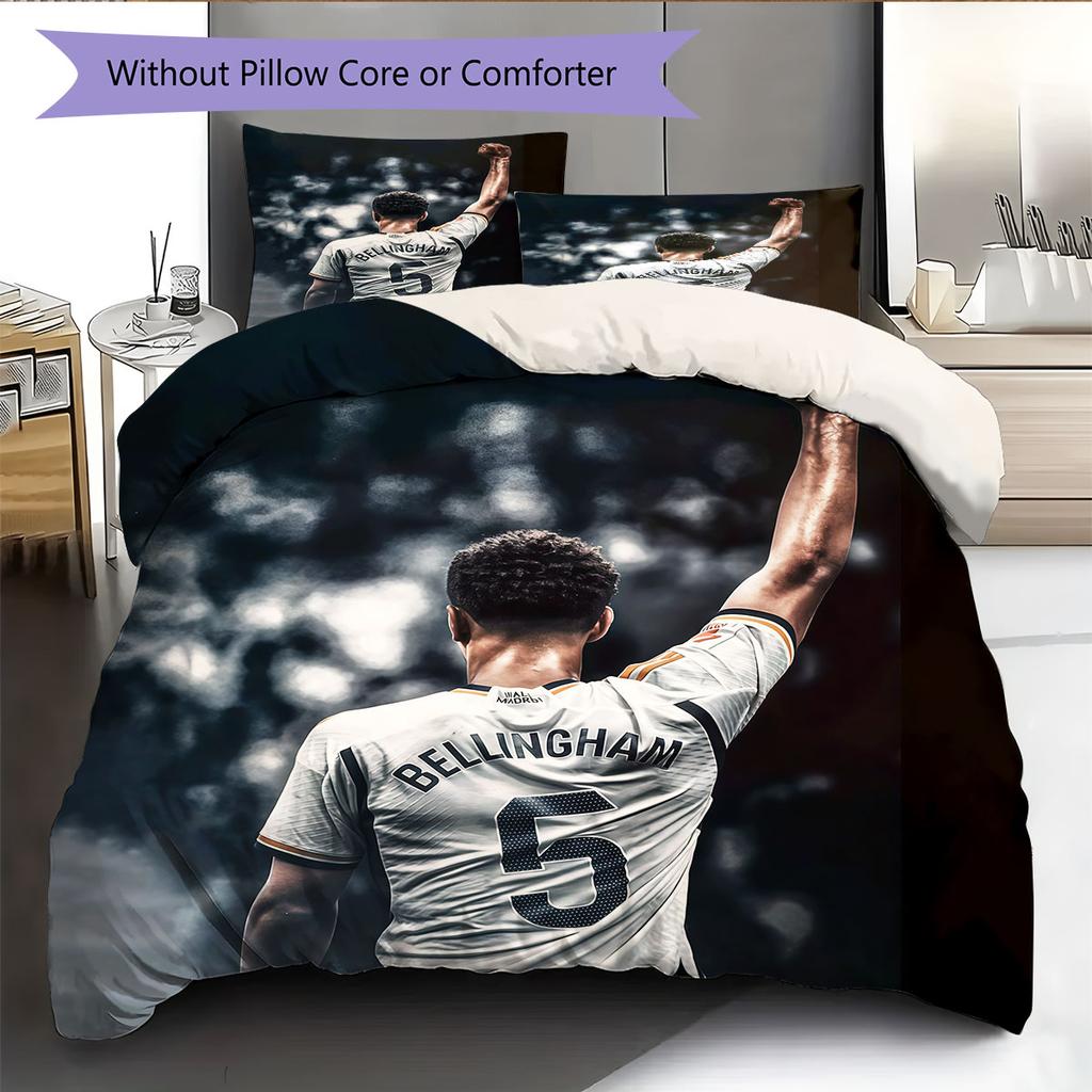 Jude Bellingham Pattern Bedding Home Decoration Birthday Gift (1 * Duvet Cover + 2 * Pillowcase, Without Core),fan Merchandise.