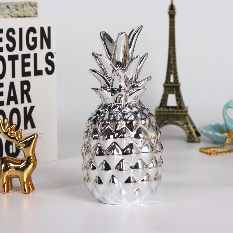 European-style Ceramic Golden Pineapple Jar - Jewelry Box & Storage Container