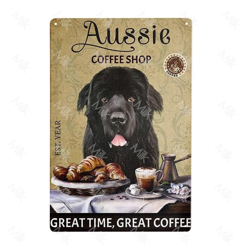 Metal Poster Newfoundland Dog Tin Sign Plate Retro Decor Cafe Home Pet Shop Bedroom Beach Vintage Home Decor Wall Art Plaque