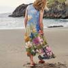 Damen Freizeitmode Blumenbedrucktes Ärmelloses Taschenkleid