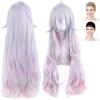 CaseEden Cosplay Silver Hair with Pink Mesh Wig, Premium, Smooth, Long, Heat-Resistant, (WIG5532)