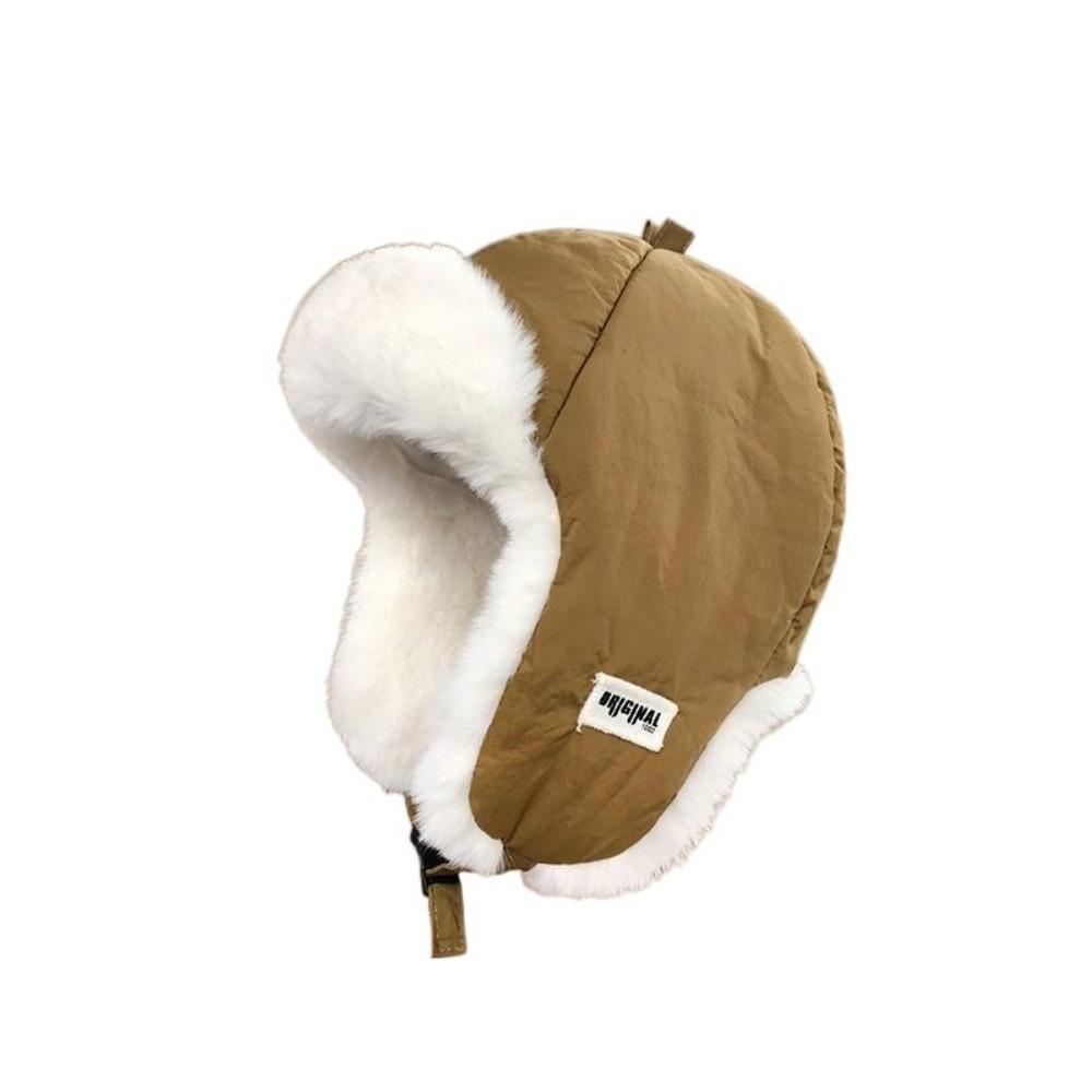 

Шапка-ушанка без козырька, утолщенная женская шапка, повседневная велосипедная шапка Лей Фэн, осень кофейный