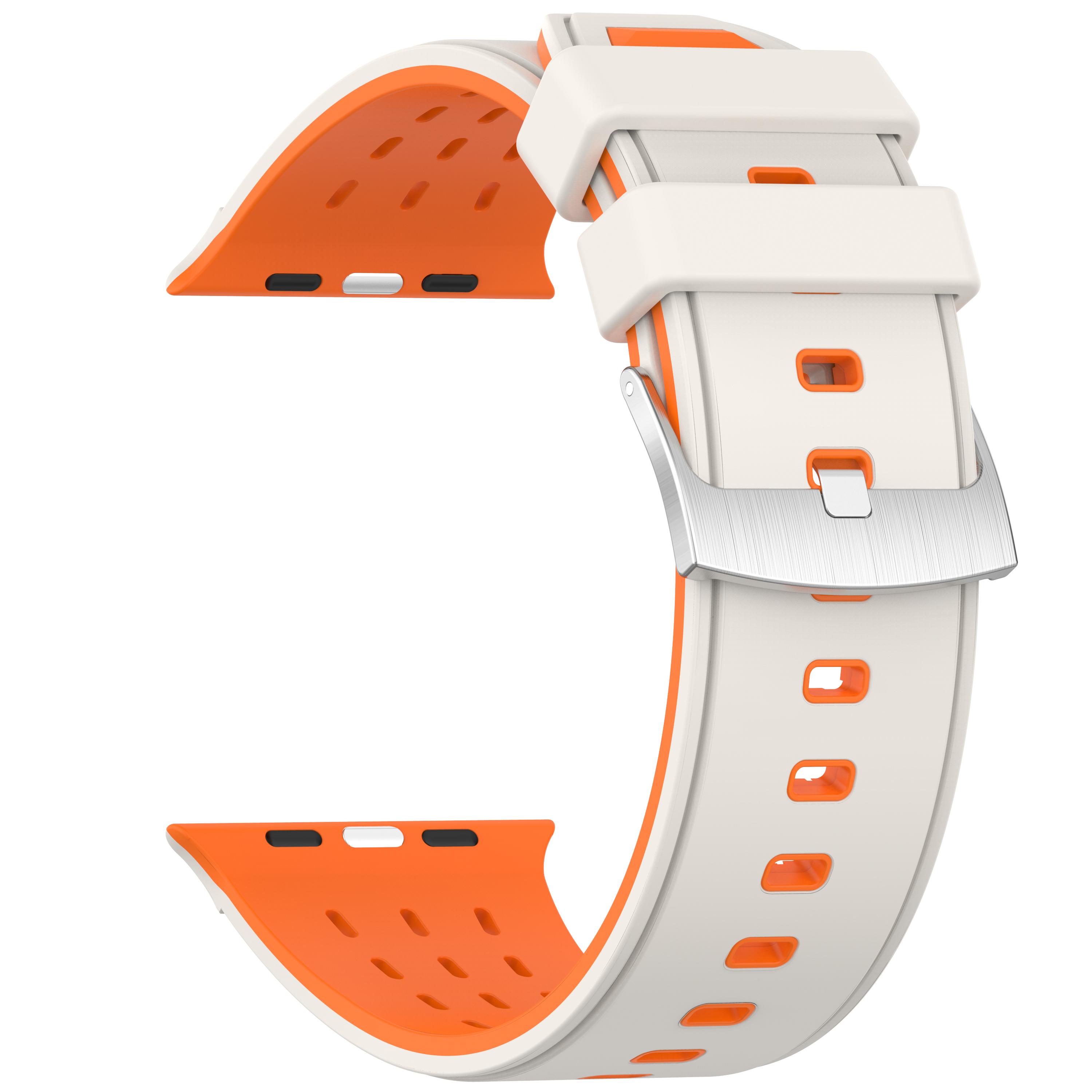 

Двухцветный силиконовый ремешок для Iwatch Ultra 3/2 49 мм 42 44 45 46 мм Эластичный спортивный ремешок для Apple Watch Series 11 10 9 8 7 6 5 4 se 49mm for ultra 3 2 1
