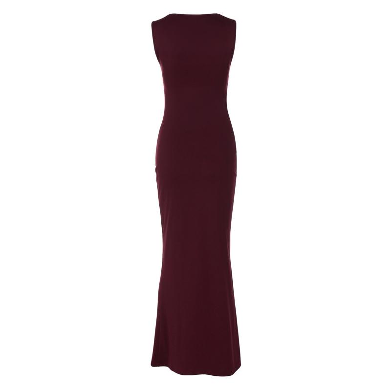 Evropské a americké jarní a letní šaty s čtvercovým výstřihem, bez rukávů, pouliční, jednobarevné, slim fit pro ženy