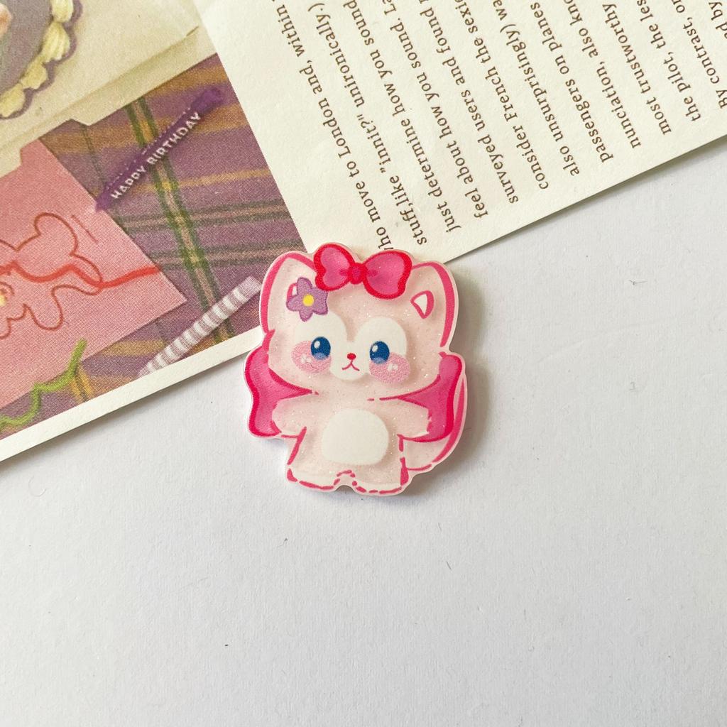 10Pcs New Acrylic Kawaii Cute Cartoon Anime Lamb Sticker Series Clip Book Diy Jewelry Children Gift Hairpin Accessories A108