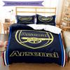 3pcs Arsenal Football Club Bedding Set Duvet Cover Closure Includes 1 Duvet Cover & 2 Pillowcases, Soft and Comfortable for All Seasons.