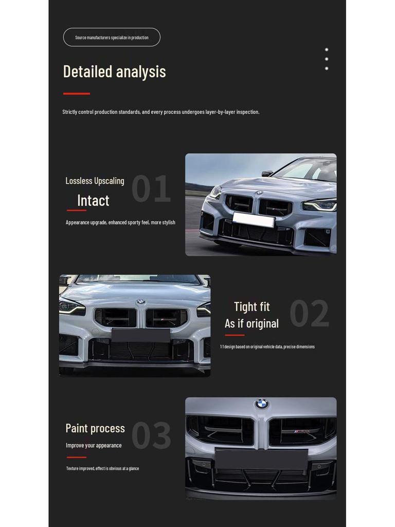 Zestaw Przedniej Maskownicy Wlotu Powietrza Zderzaka do BMW M2 G87 CS 2022-2025