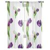 Schwarz-Weiße Tulpen Chiffon Transparente Vorhänge für Wohnzimmer Schlafzimmer Dekoration Fenster Tüll Vorhänge Drapes