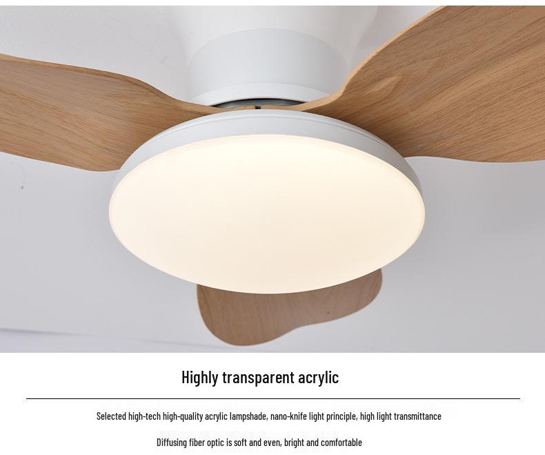 Nordic Style High-Wind Straight-Blade Ceiling Fan Light for Bedroom