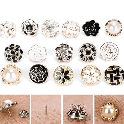 5Pcs No Sew Button Pins Cover Up Buttons Women Shirt Brooch Buttons Detachable Buttons Pins For Clothes Shirt Sweater Decor