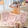 Pink Plaid Thick Blanket Girls Childrens Room Cute Cartoon Animal Bed Blanket Adults Home Travel Autumn and Winter Warm Blankets