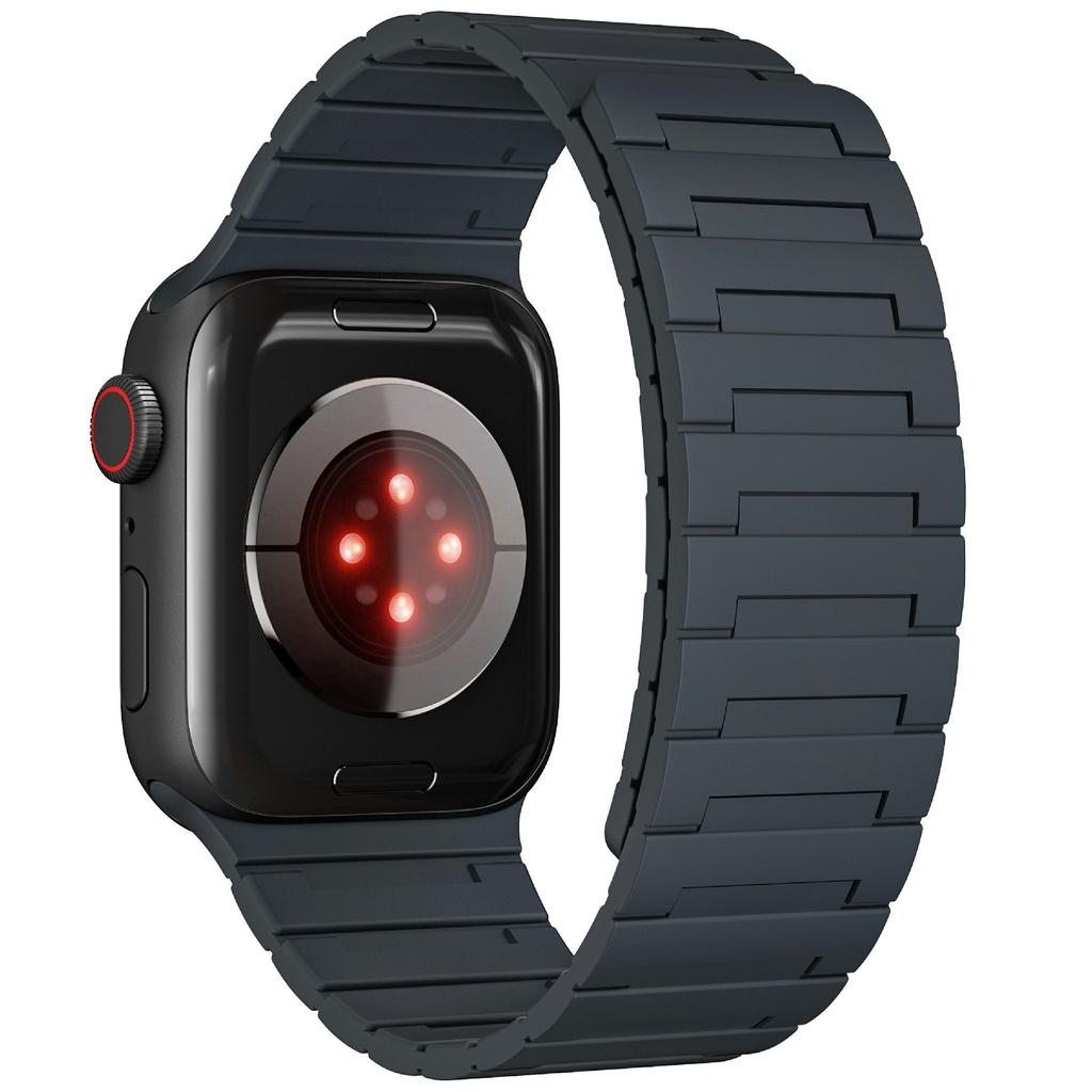 For Apple Watch 10 46mm/Ultra 2/Ultra 49mm/9 8 7 45mm/SE (2023) SE (2022) SE 6 5 4 44mm/3 2 1 42mm Magnetic Silicone Watch Strap