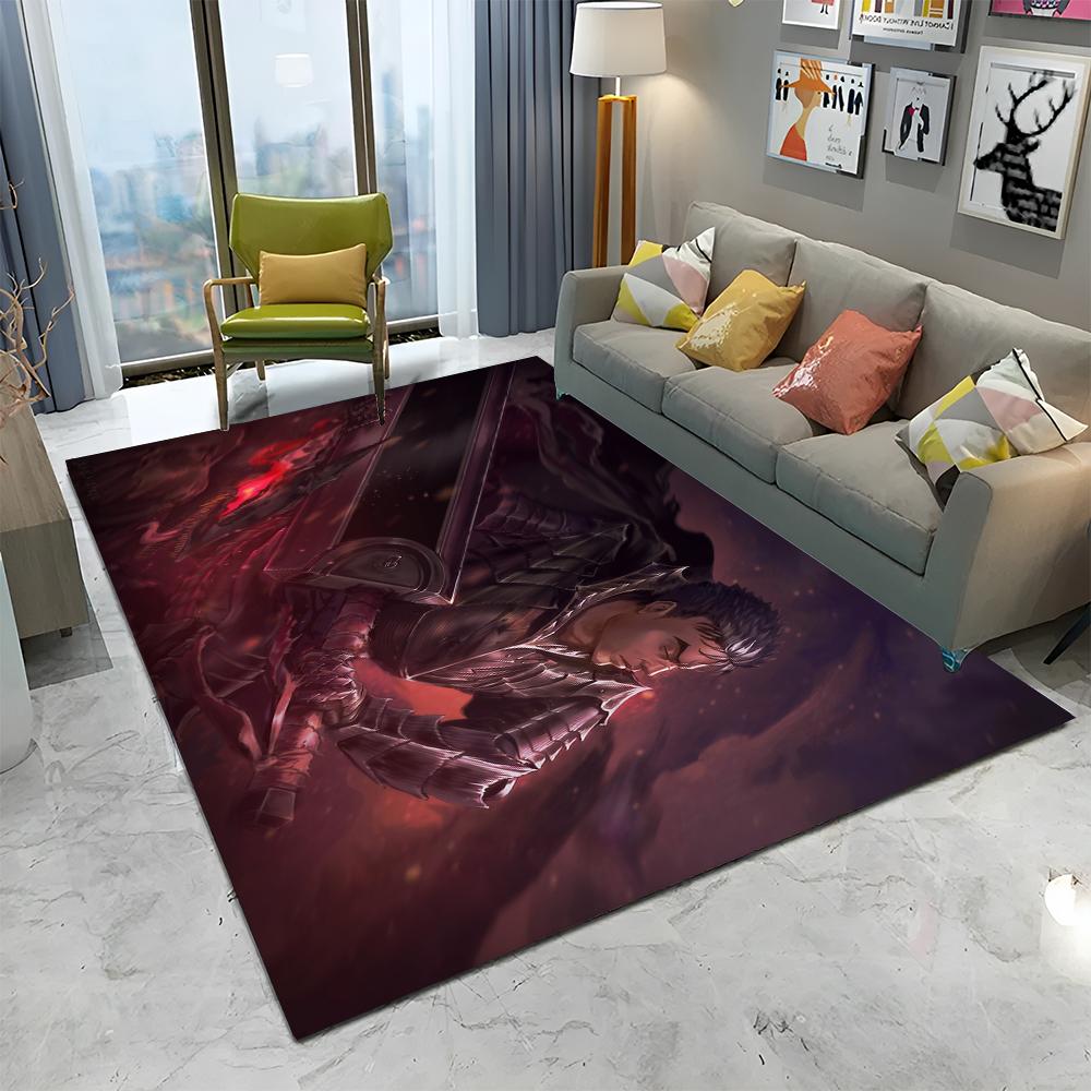 3D Calssic Berserk Anime Cartoon Carpet Rug for Home Living Room Bedroom Sofa Doormat Decor,kid play Area Rug Non-slip Floor Mat