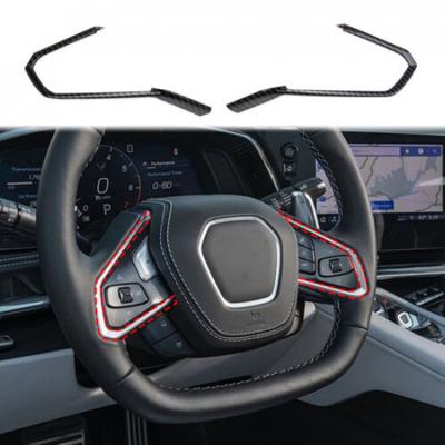 Carbon Fiber Style Interior Steering Wheel Trim Cover For Chevrolet Corvette C8