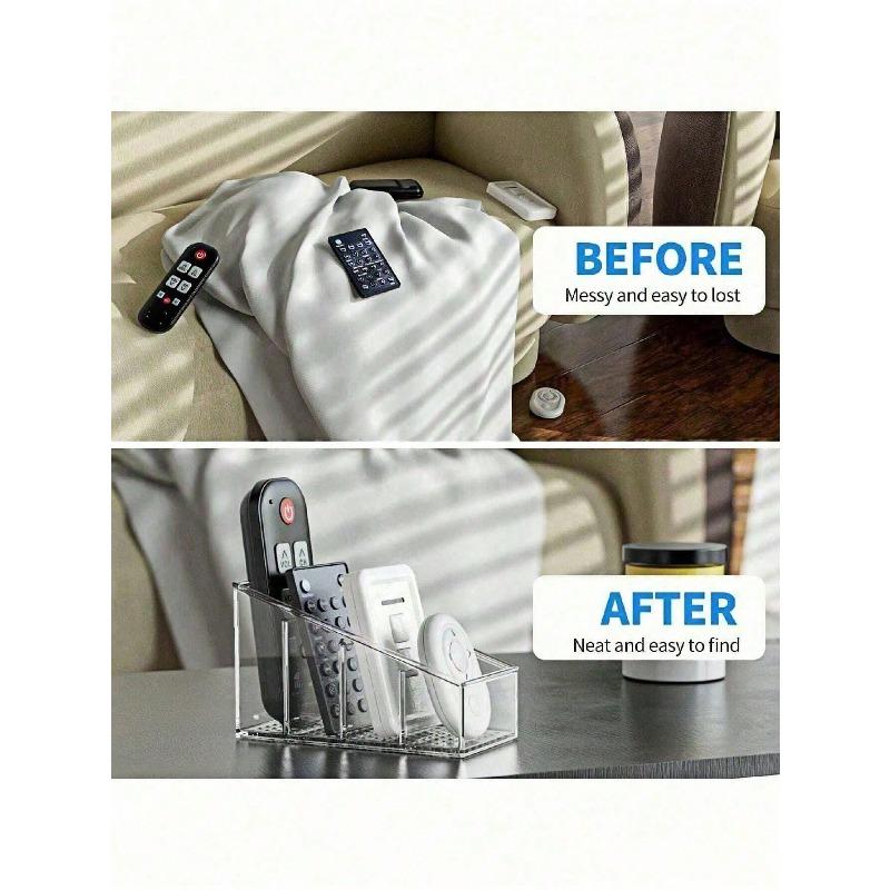 1PC Transparent Remote Control Holder - Desktop TV Remote Organizer Stand With Anti-Slip Base, Universal Remote Storage Box