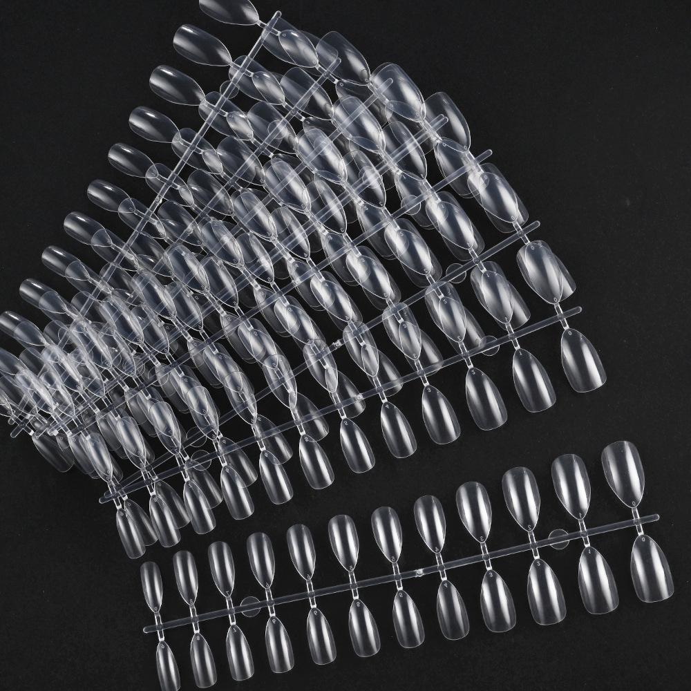 120Pcs/setmilky White Generous Nail Art Nail Art Piece, Almond Nail Piece, Advanced Medium Ladder Nail Removable Nail Piece