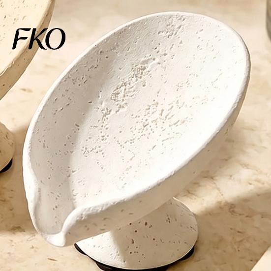Lotus Leaf Soap Dish Holder, Self Draining Box, Elegant Nordic Style Decorative Container, for Home Bathroom Countertop Non Slip