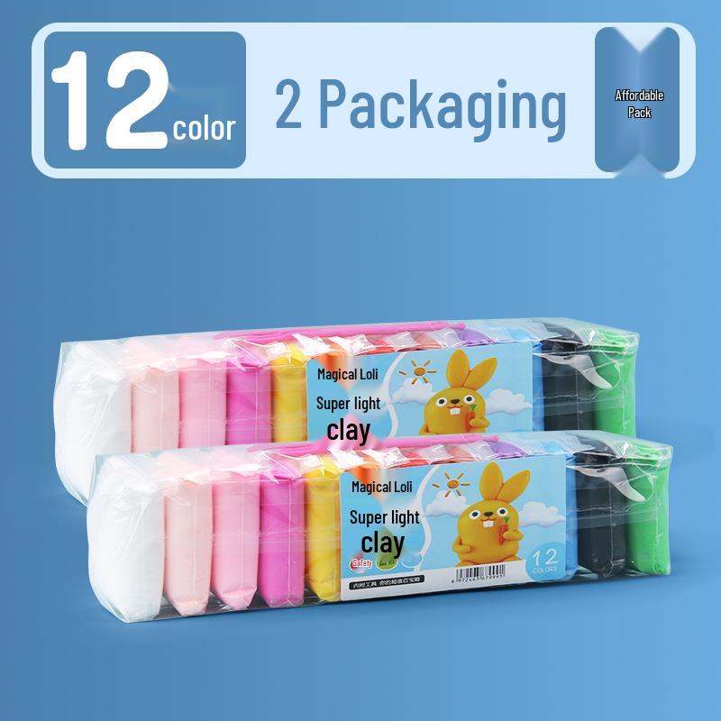 24-Color Large Pack White Clay Plasticine for Toddlers