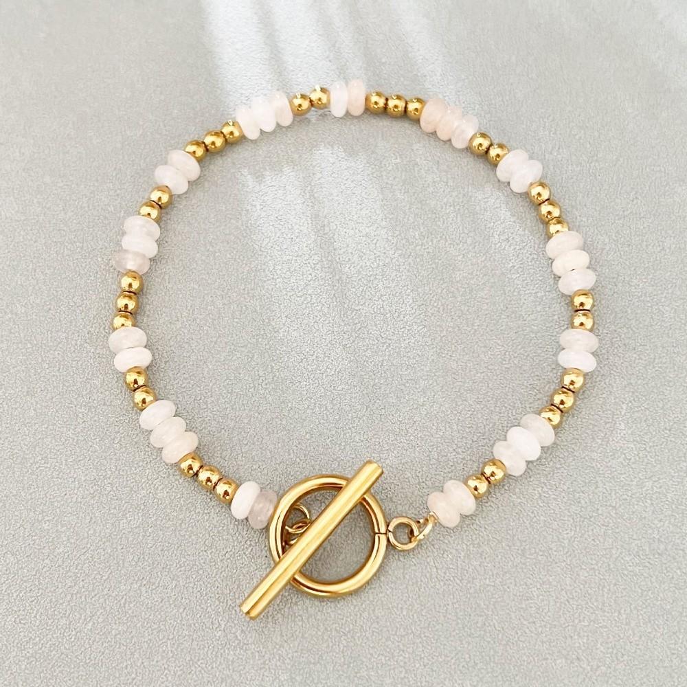 Handmade Natural Stone Chain Bracelet Bohemian Style OT Ring-clasps Bracelet Gift Style G
