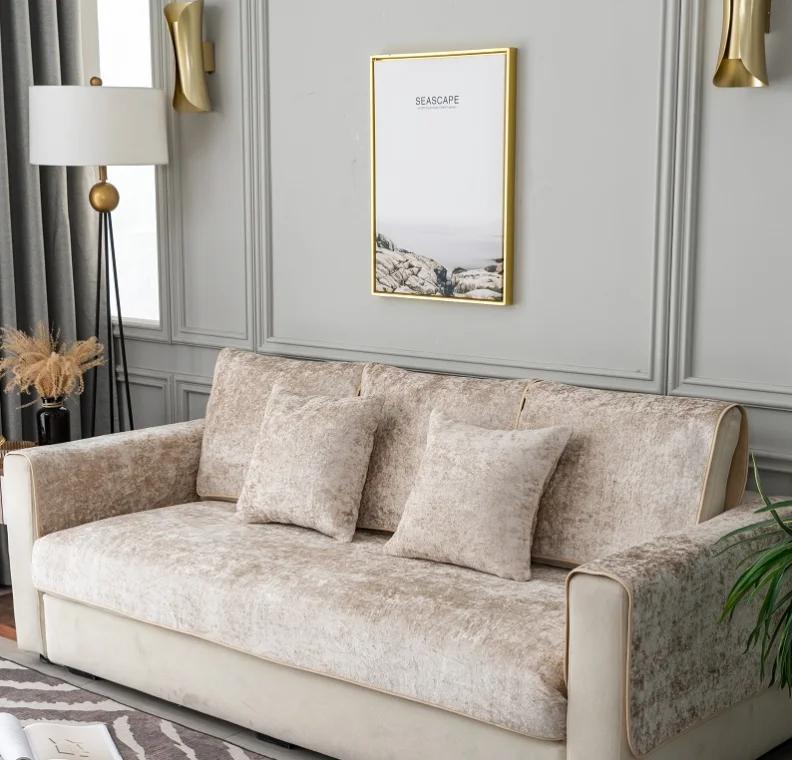 

Шелковистые бархатные кожаные чехлы для диванов, теплые полотенца, чехол для дивана, полное покрытие, универсальный зимний плюшевый нескользящий чехол для дивана 90x180cm 1pcs